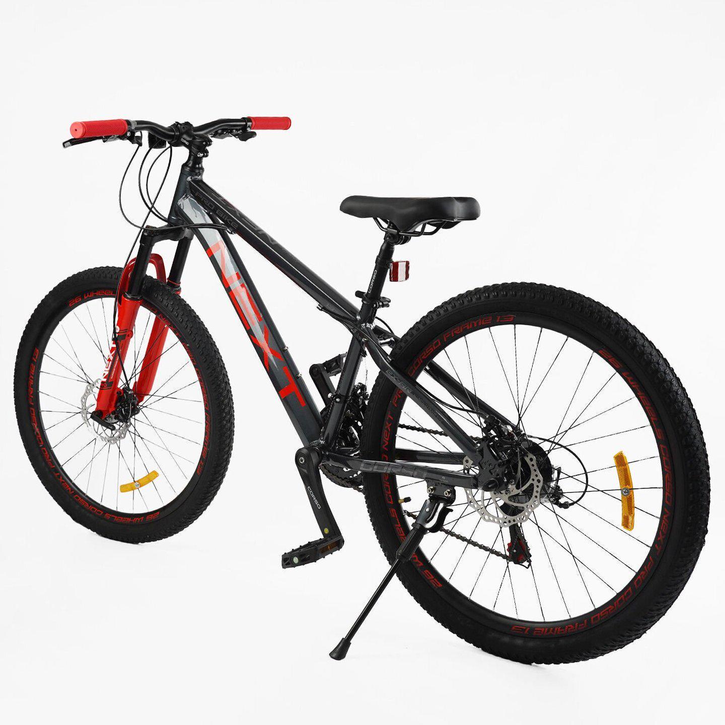 Велосипед горный Corso Next алюминиевый 26"/13" Черно-красный (795701160) - фото 3 Велосипед горный Corso Next алюминиевый 26"/13" Черно-красный (795701160) - фото 3