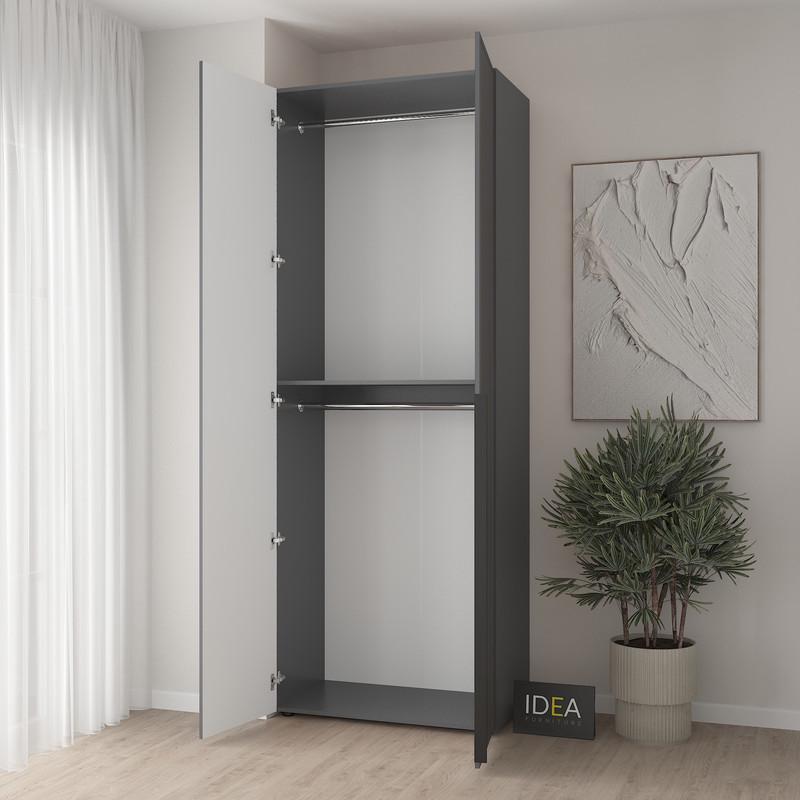 Шафа для одягу Idea С-7.1 з двома штангами Антрацитовий/Асфальт (1807) - фото 2 Шафа для одягу Idea С-7.1 з двома штангами Антрацитовий/Асфальт (1807) - фото 2