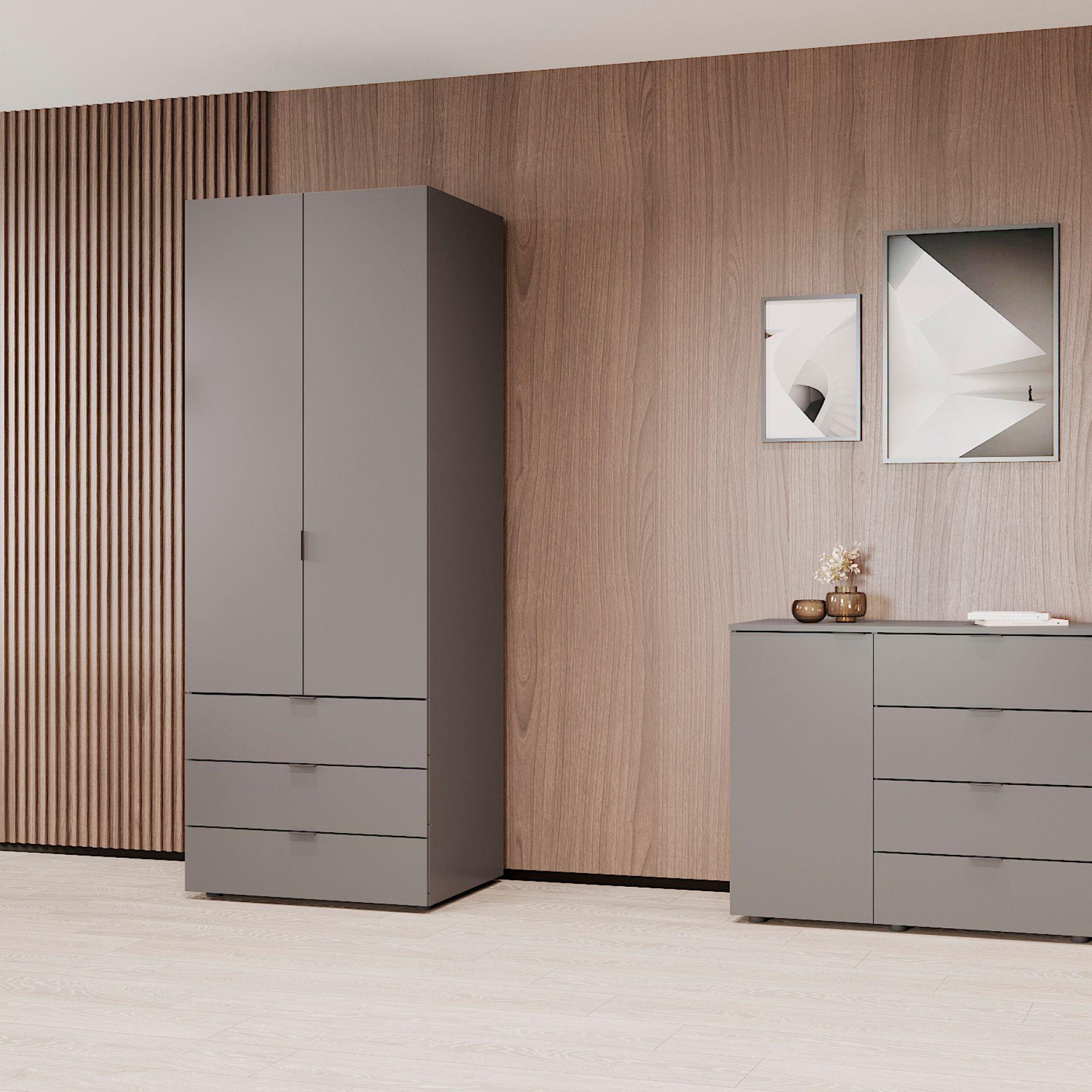 Шкаф распашной для одежды Doros Гелар 77,5х49,5х203,4 см Графитовый (DRS-011107)