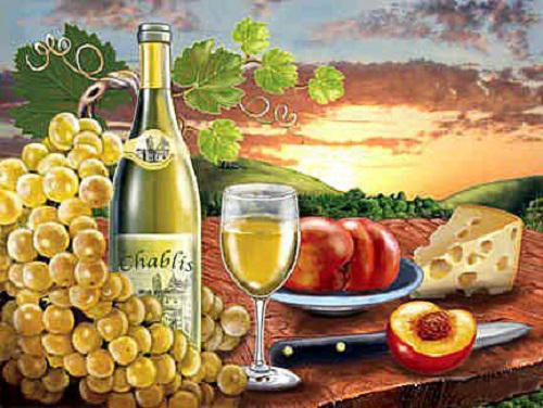 Алмазная мозаика на подрамнике Вино chablis 50x40 см (DM.227-pdr)