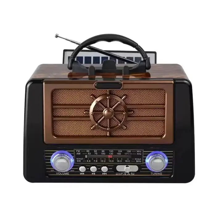 Радиоприемник портативный Golon RX 8080 на аккумуляторе с солнечной панелью Brown (33497963) Радиоприемник портативный Golon RX 8080 на аккумуляторе с солнечной панелью Brown (33497963)