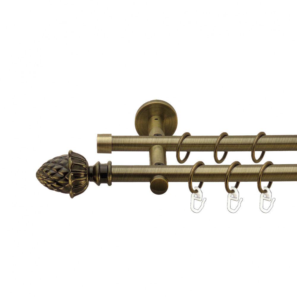 Карниз Orvit Цинара металевий дворядний циліндр 16 см гладка труба кільце металеве 16/16 мм 160 см Антик (7335555)