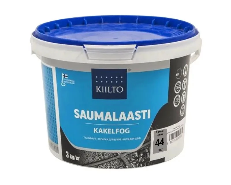 Смесь затирочная цементная Kiilto для швов плитки №44 3 кг Темно-серый (2602525893)