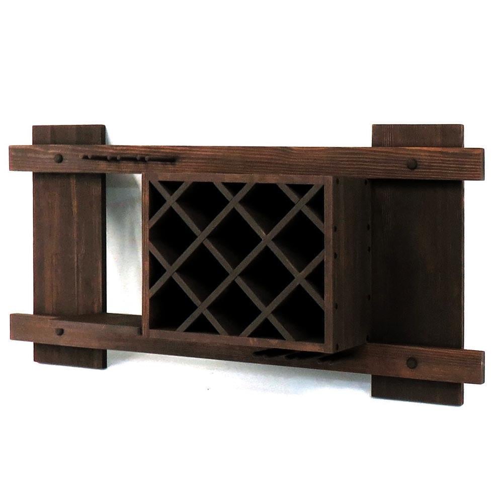 Полка для вина настенная из дерева Майбара Капучино (ПНК-007909)