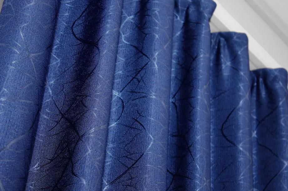 Комплект штор Саванна лен/блекаут/рогожка 1,5х2,7 м 2 шт. Синий (588ш) - фото 5 Комплект штор Саванна лен/блекаут/рогожка 1,5х2,7 м 2 шт. Синий (588ш) - фото 5
