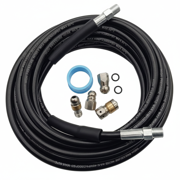 Комплект для прочистки труб RIAS с 3 насадками 10 м Black (3_08206)