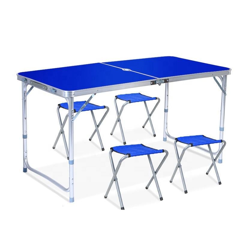 Набор для пикника Folding table стол алюминиевый раскладной/стулья 4 шт. - фото 1