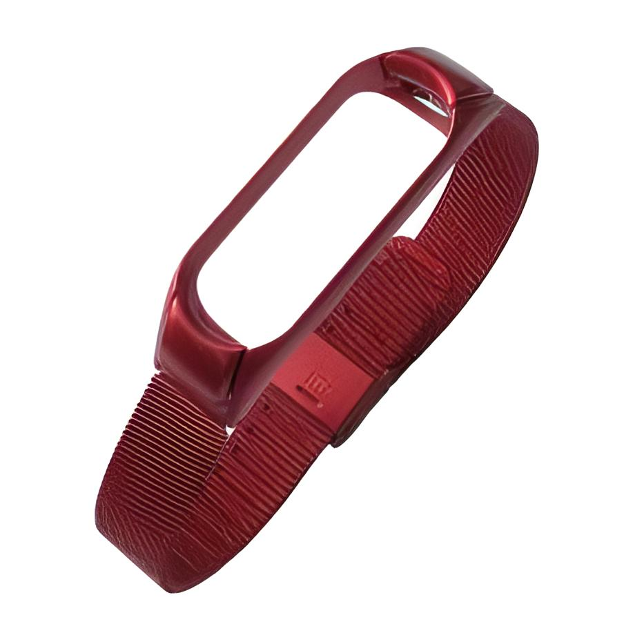 Ремешок для фитнес браслета Xiaomi Mi Band 3 4 Steel Strong Marsala