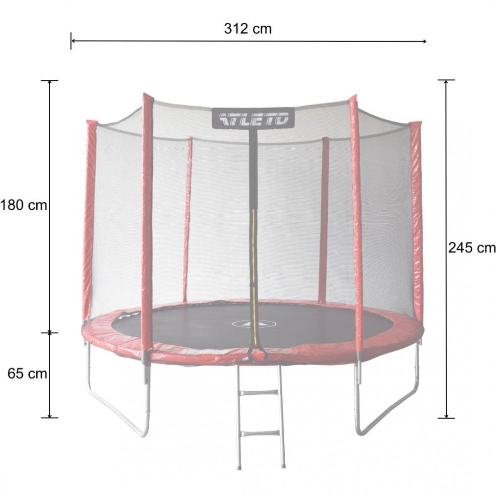 Батут детский Atleto 312 см с внешней защитной сеткой и лесенкой (29-76-42400474) - фото 2