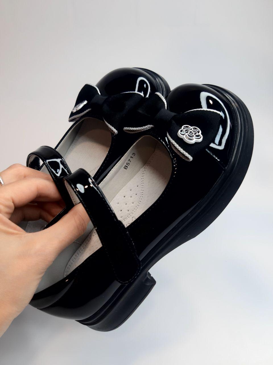 Туфлі для дівчинки Apawwa р. 31 19,3 см Чорний (5713 black) - фото 4 Туфлі для дівчинки Apawwa р. 31 19,3 см Чорний (5713 black) - фото 4