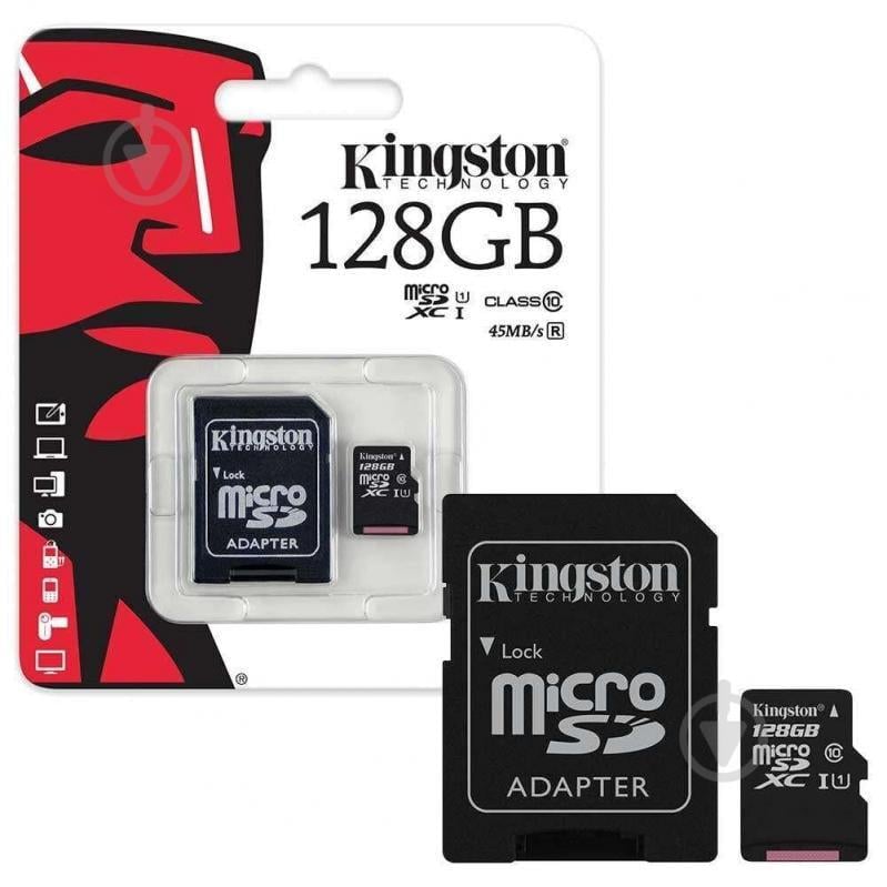 Карта памяти Kingston 128Gb micro SD Class 10 - фото 1