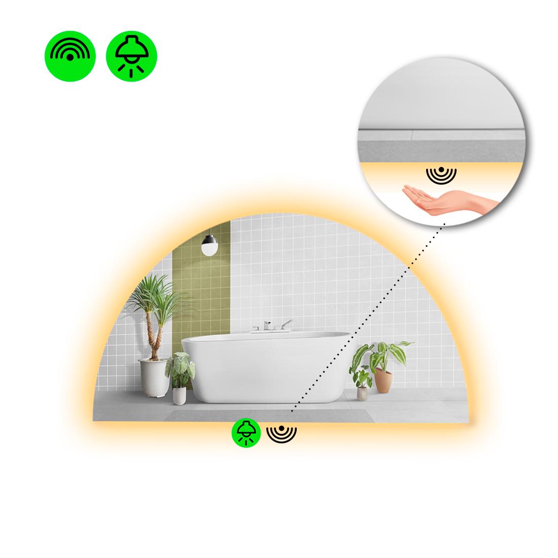 Зеркало с LED подсветкой Cerhio 2 с ИК включателем 70x140 см (Cerhio2-157)