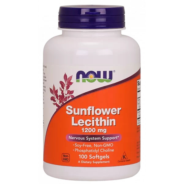 Комплекс Лецитин подсолнечный Now Foods Sunflower Lecithin 1200 мг 100 Softgels
