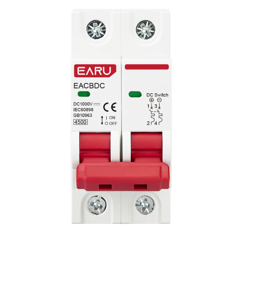 Автоматический выключатель EARU-2P DC 1000V MCB DC 2P 20A