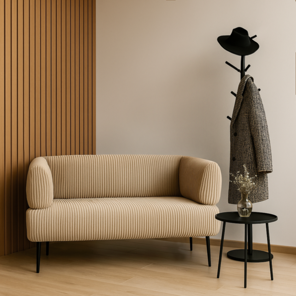 Диван офісний Tobi Sho Бенно-1 ЛЮКС з підлокітниками вельвет 1200x720x750 см Lotus 09 Темно-бежевий (fg2kg676)