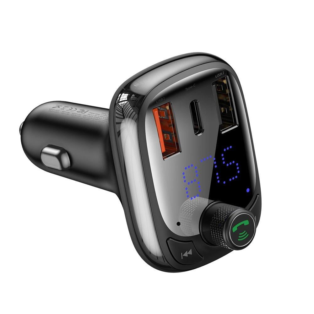 FM-модулятор BASEUS Type-s bluetooth MP3 charger with car з функцією зарядного пристрою Black (CCTM-B01)