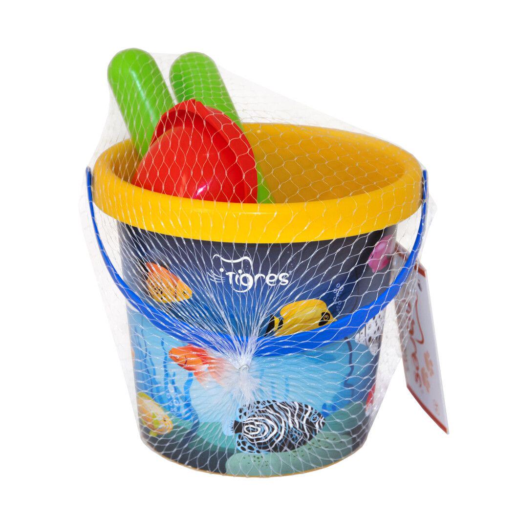 Набір для піску Tigres Морський світ 4 елементів з термонаклейкою Жовтий - фото 2