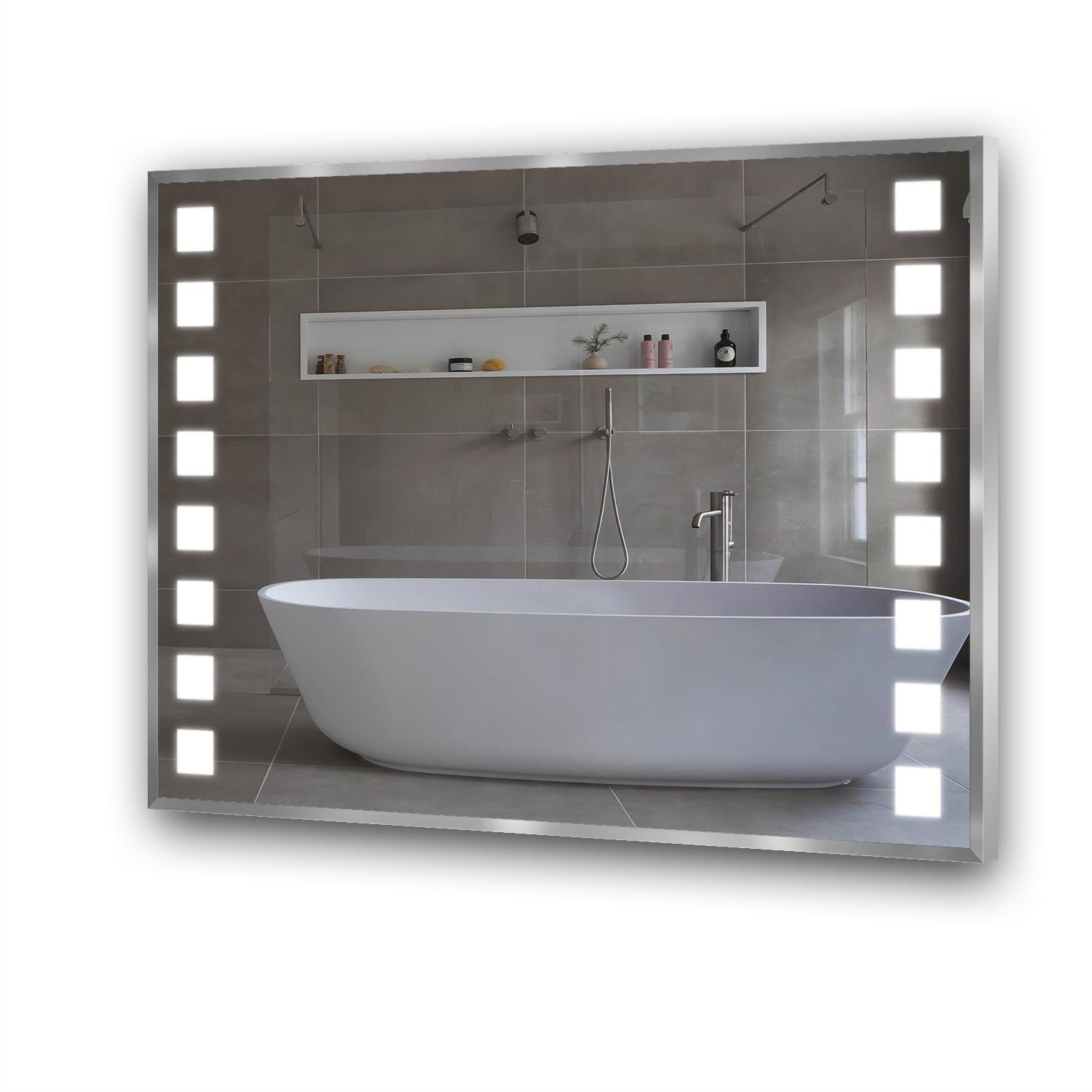 Зеркало в алюминиевой раме с подсветкой Mlada 1000x800x30 мм (15130670)