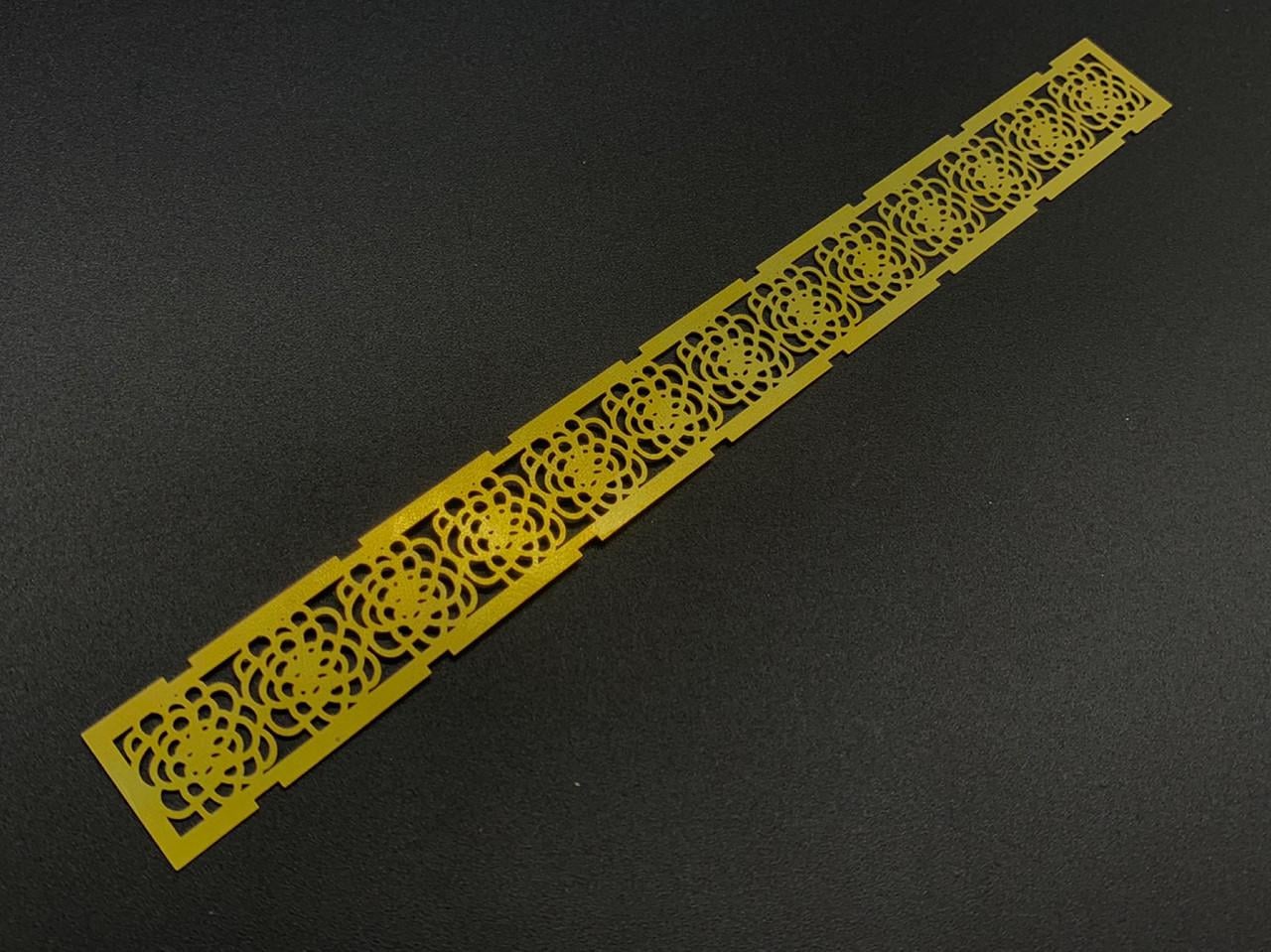 Декоративный элемент металлический из меди для творчества ажурный 165х16 мм Золотистый (D-1610) Декоративный элемент металлический из меди для творчества ажурный 165х16 мм Золотистый (D-1610)