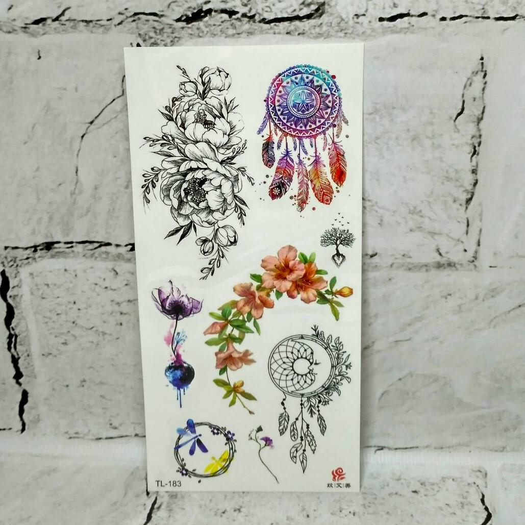 Тату тимчасові Мікс аркуш 9x19 см (TL-183)