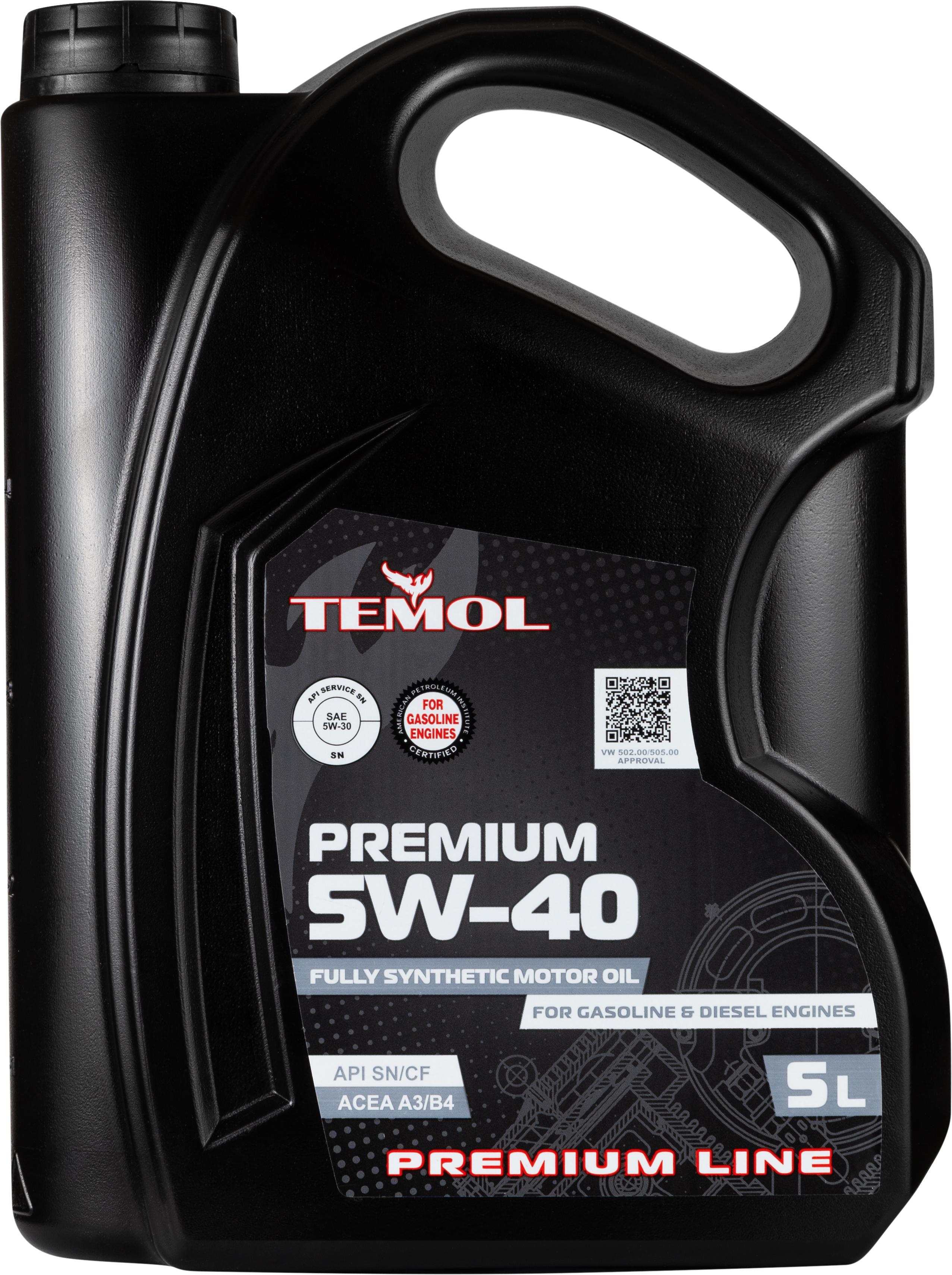 Моторна олива TEMOL PREMIUM 5W-40 5 л (T-P5W40-5L)