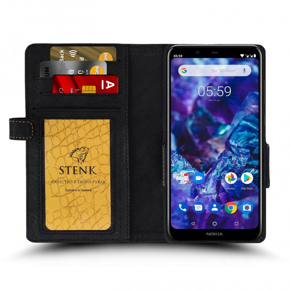 Чехол книжка Stenk Wallet для Nokia 5.1 Plus Черный (64152) Чехол книжка Stenk Wallet для Nokia 5.1 Plus Черный (64152)