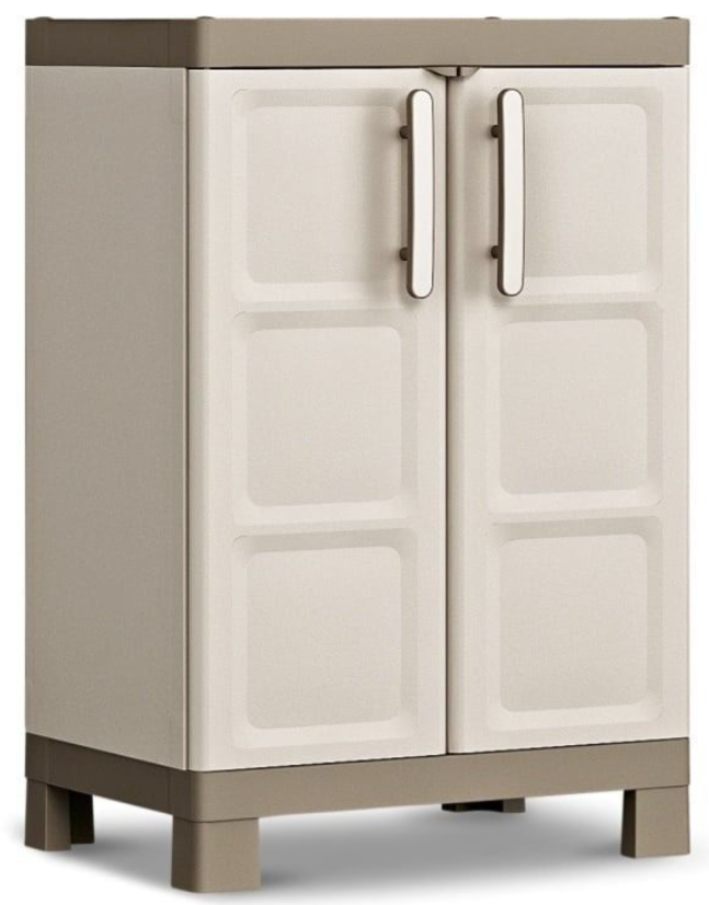Шафа садова пластикова Keter Kis Excellence Low Cabinet низька 97х65х45 см Бежевий (241048)