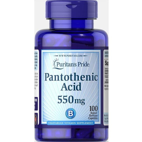 Пантотеновая кислота Puritan's Pride Pantothenic Acid Rapid Release 550 мг 100 Caps
