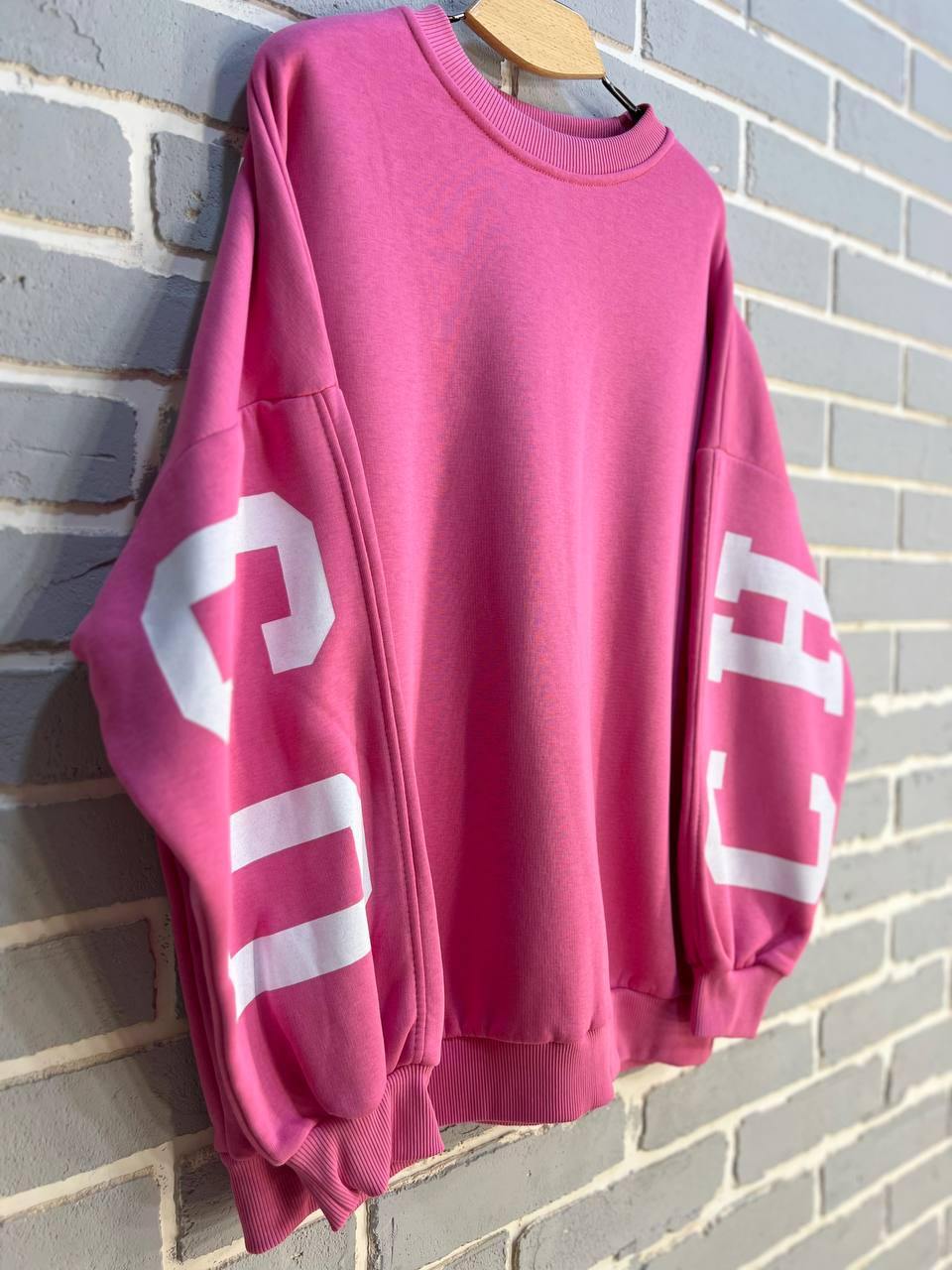 Свитшот женский DAVRAS 8174 CHICAGO удлиненный утепленный на флисе OS Малиновый (1242) - фото 4 Свитшот женский DAVRAS 8174 CHICAGO удлиненный утепленный на флисе OS Малиновый (1242) - фото 4