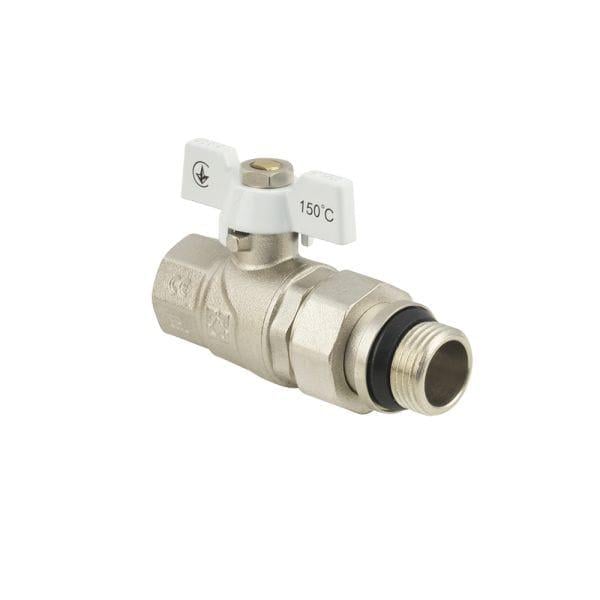 Кран кульовий Raftec DN15 метелик з американкою 1/2" White - фото 2