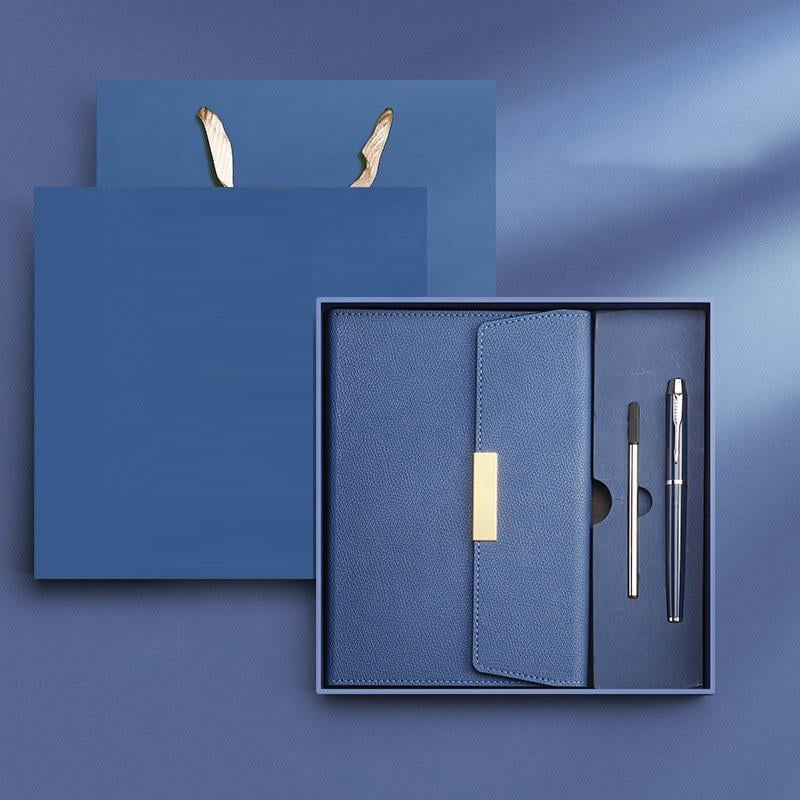 Подарочный набор блокнот с кольцевым механизмом и ручкой в коробке Blue (26007409)