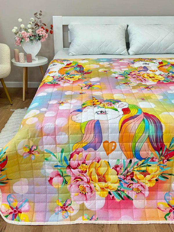 Ковдра дитяча з малюнком єдинороги двостороння 150х210 см Кремовий (27503935) - фото 4 Ковдра дитяча з малюнком єдинороги двостороння 150х210 см Кремовий (27503935) - фото 4