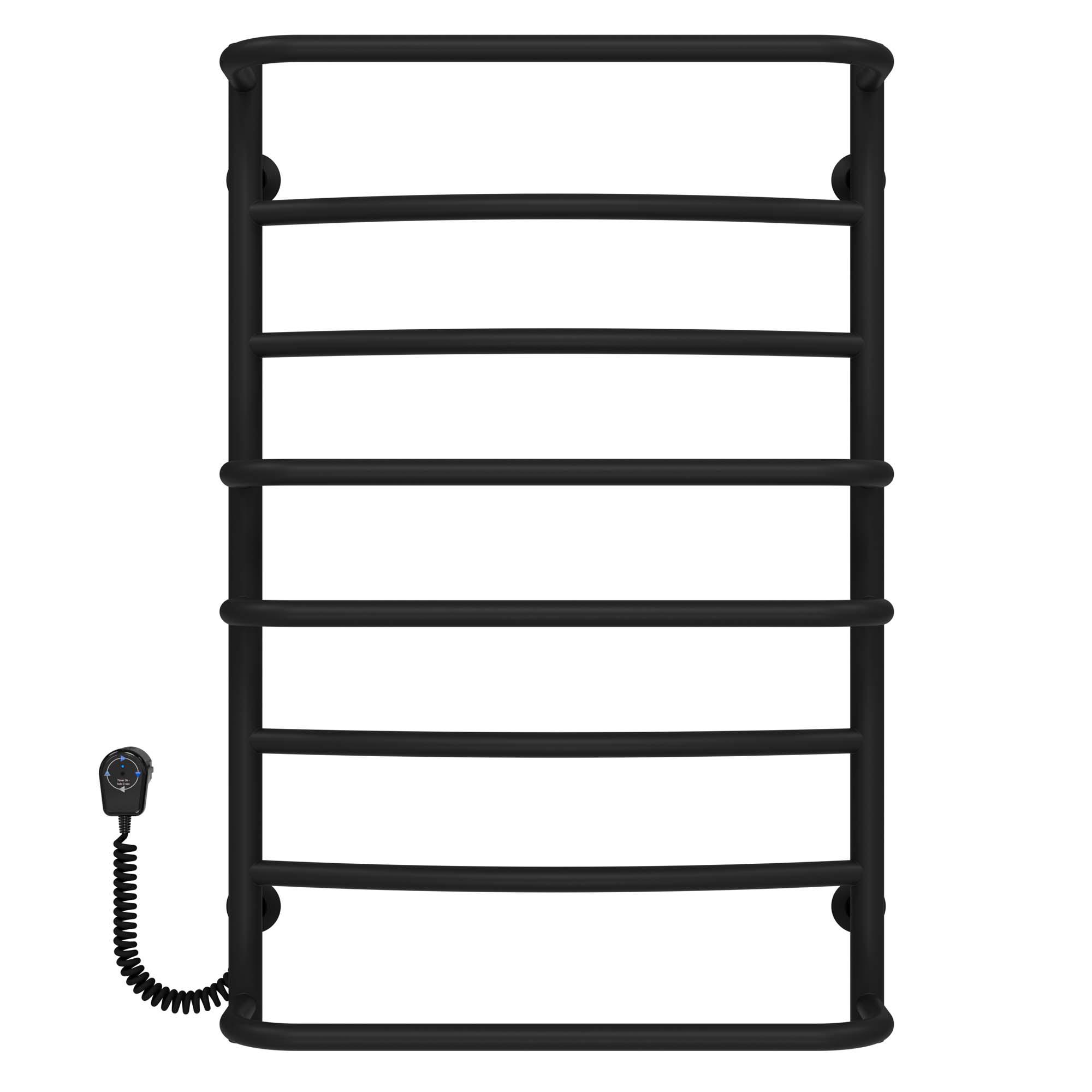 Полотенцесушитель электрический Deffi Аквамикс П8 EF16 левое подключение крашеная сталь 500х800 мм Черный (D.AM.80.50.8.E.B.L.5)