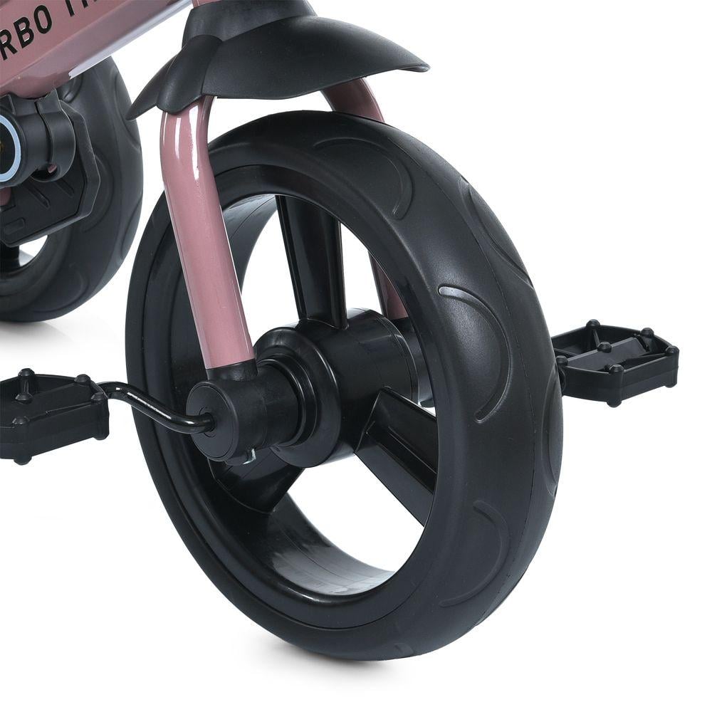 Велосипед триколісний Turbo Trike MT 1001-1 з батьківською ручкою і поворотним сидінням Рожевий - фото 10
