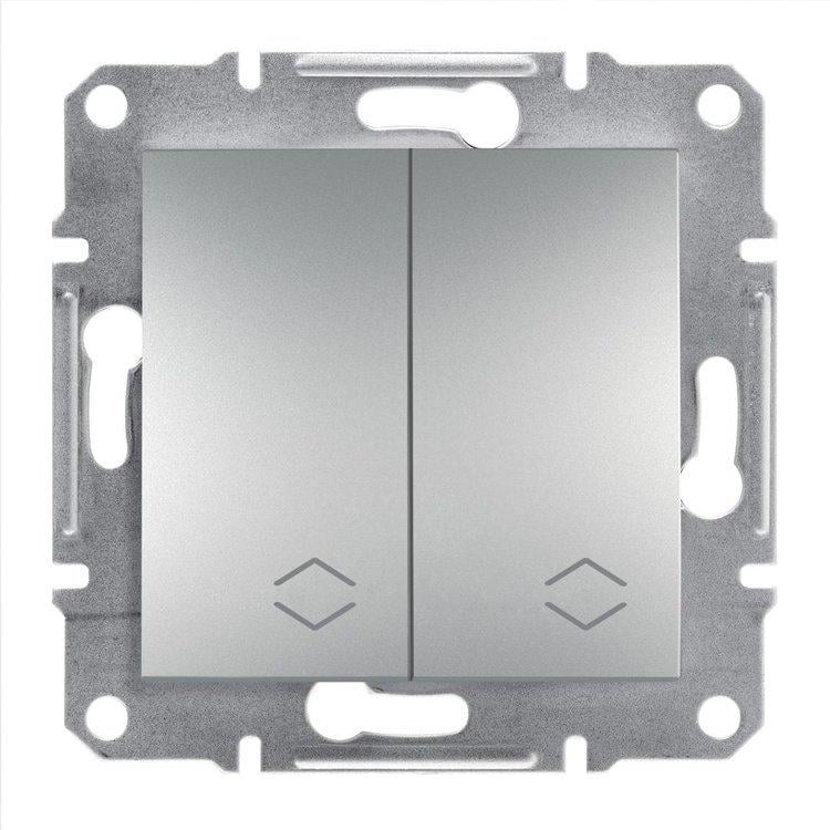 Вимикач-перемикач 2кл Schneider Electric Asfora Алюміній ЕРН0600161)