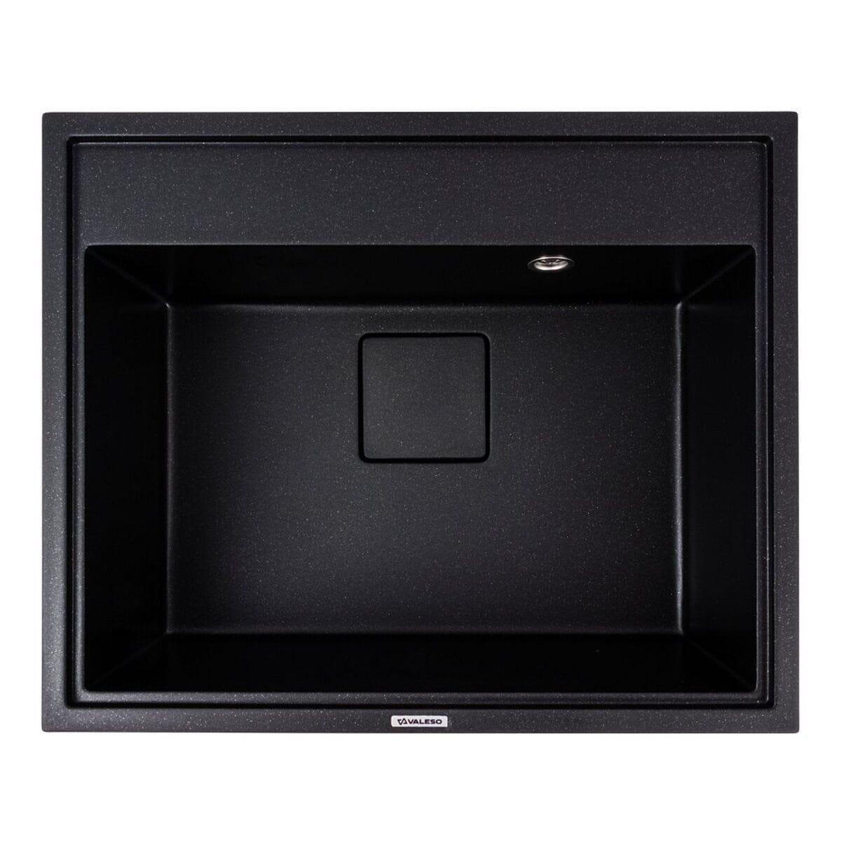 Мойка гранитная Valeso Sherlit 600х500 врезная прямоугольная Черный металлик матовый (PLTM-SP000049258)