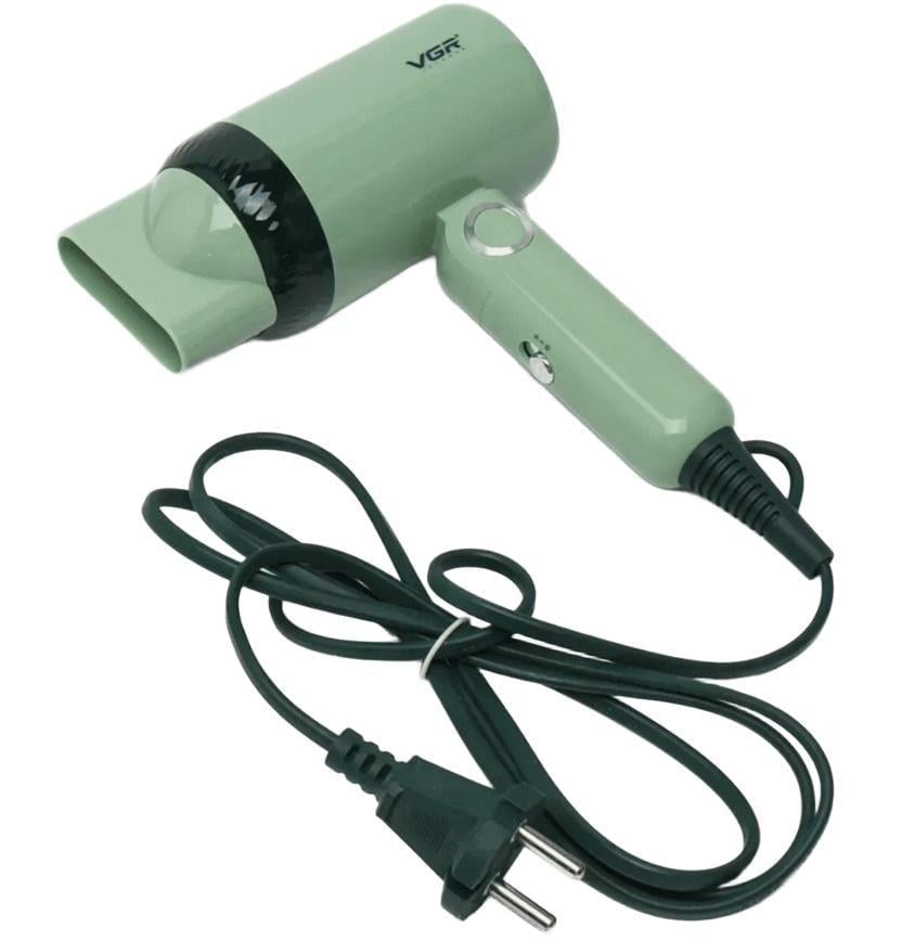 Фен складаний VGR V-421 портативний з концентраторною насадкою 1200 Вт Зелений (2390000048) - фото 12 Фен складаний VGR V-421 портативний з концентраторною насадкою 1200 Вт Зелений (2390000048) - фото 12