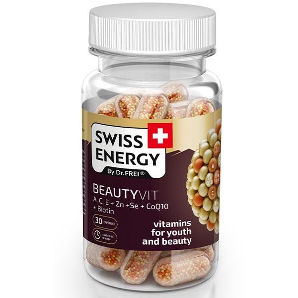 Комплекс витаминно-минеральный Swiss Energy BEAUTYVIT ACE+Zn+Se+CoQ10+Biotin 30 капс. (000026722)