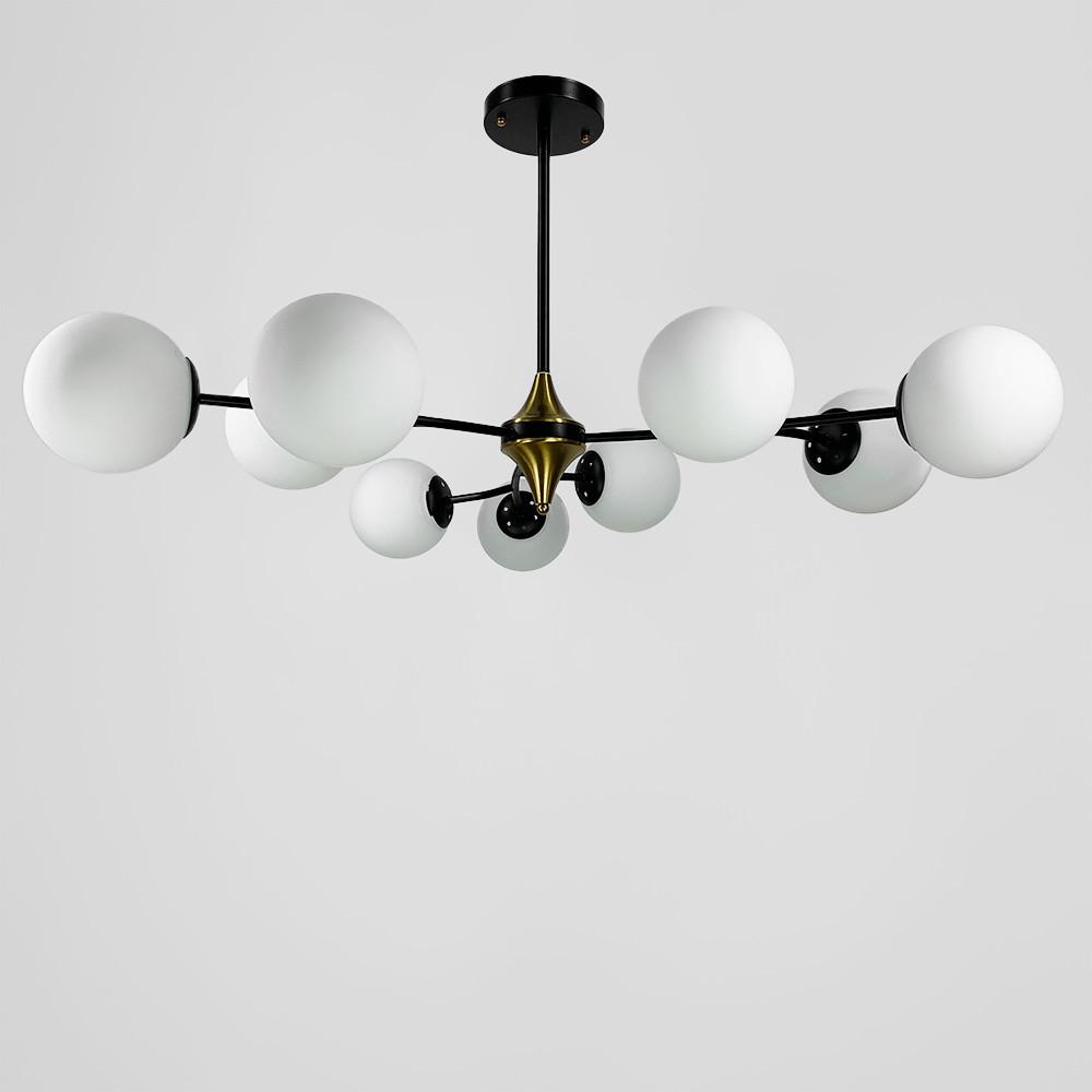Люстра із поворотними гілочками на 9 білих плафонів Ø 150 см Чорний (K 21/9 BK+WT) - фото 6 Люстра із поворотними гілочками на 9 білих плафонів Ø 150 см Чорний (K 21/9 BK+WT) - фото 6