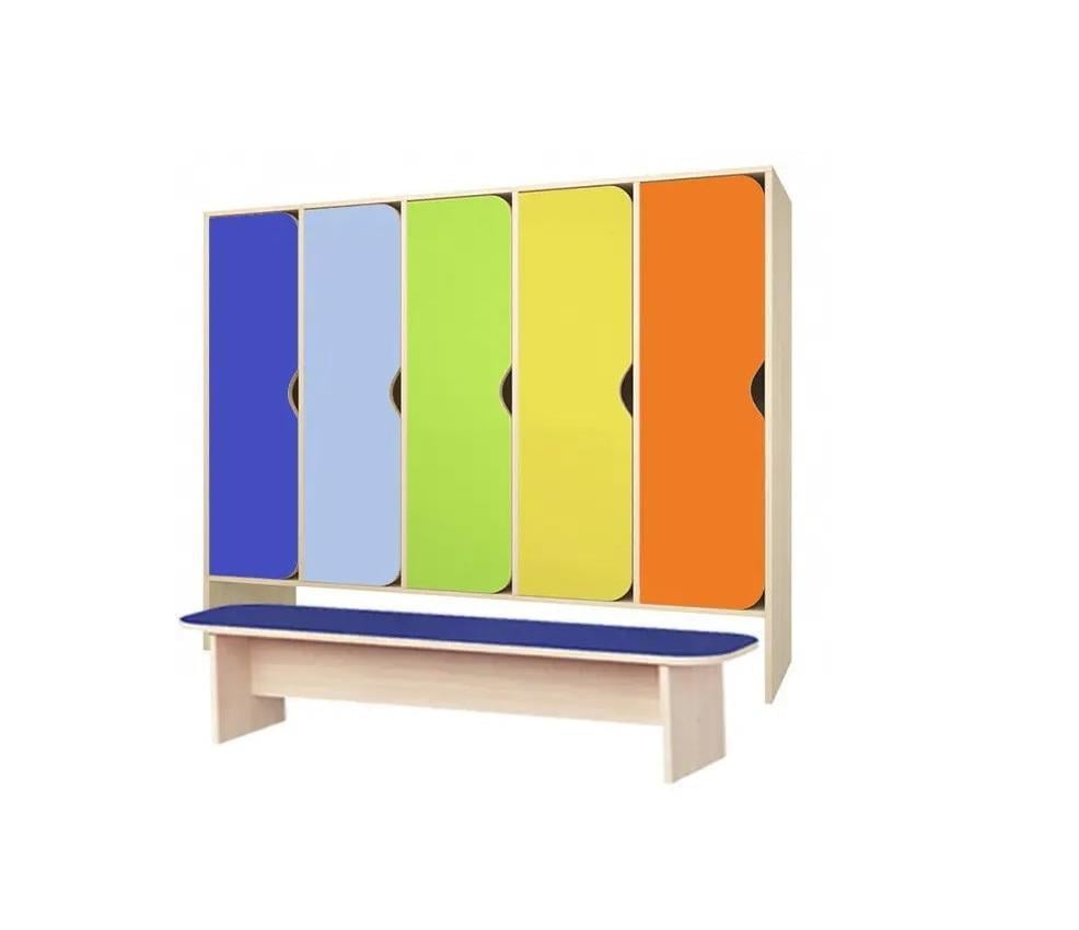 Шкаф с лавочкой для сада 5-местный DS-77 Разноцветный