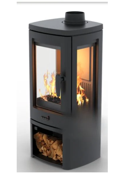 Піч-камін чавунна Elara 10 кВт 3 скла