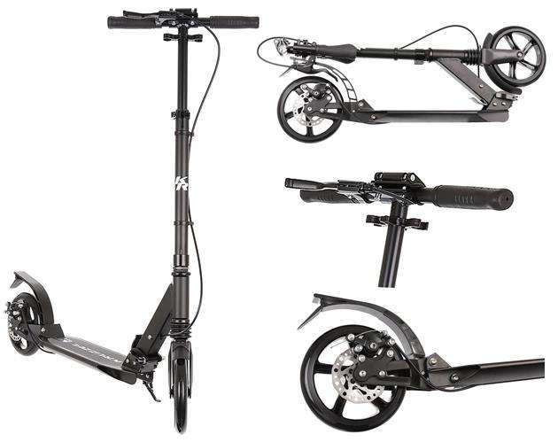 Самокат с дисковым тормозом Kruzzel Hyperion B для детей и взрослых Black (10284) - фото 4 Самокат с дисковым тормозом Kruzzel Hyperion B для детей и взрослых Black (10284) - фото 4