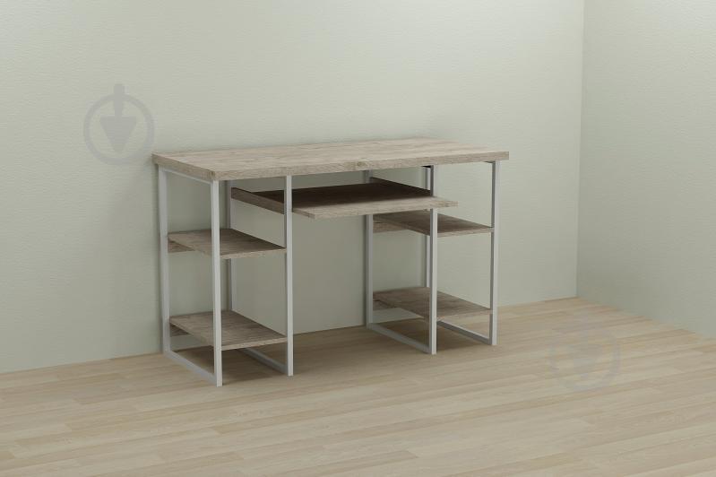 Компьютерный стол Ferrum-decor Тим 75x140x70 белый ДСП Дуб Шервуд 32мм