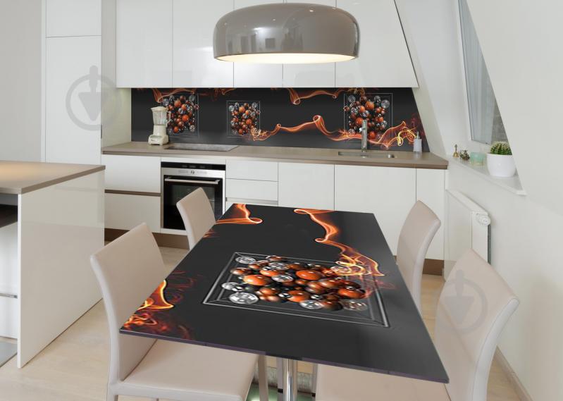 Наклейка 3Д виниловая на стол Zatarga «Охровая дымка» 600х1200 мм для домов, квартир, столов, кофейн, кафе