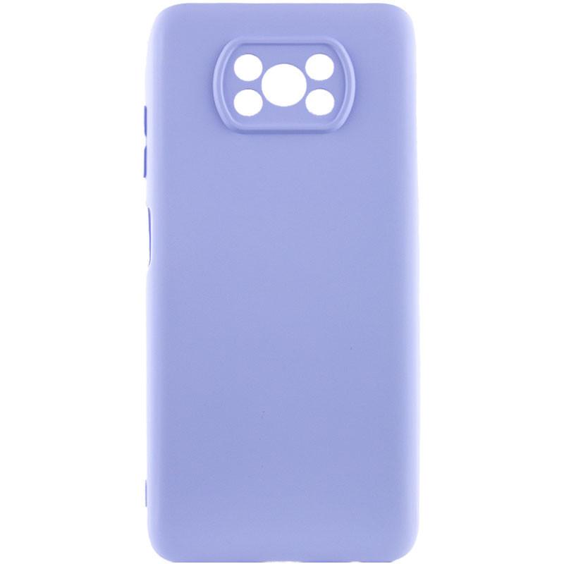 Противоударный чехол TPU GETMAN Liquid Silk Full Camera для Xiaomi Poco X3 NFC / Poco X3 Pro Сиреневый / Dasheen