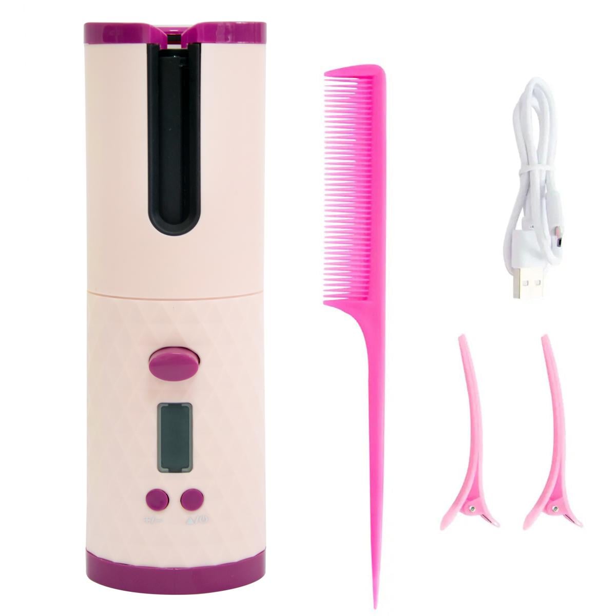 Плойка автоматическая для локонов Wireless USB auto curler Розовая (1009883-Pink)