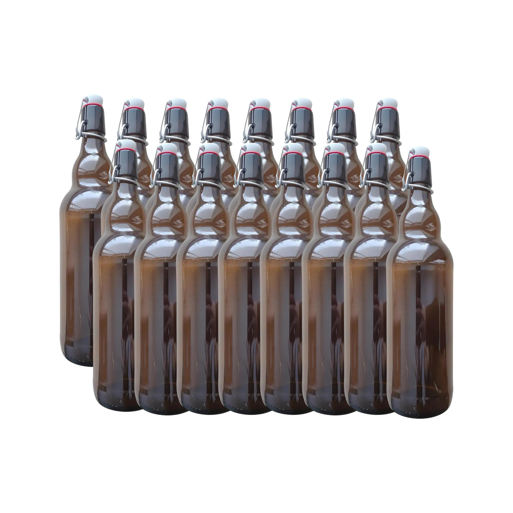 Бутылка стеклянная 1л с бугельной пробкой 16 шт. (17611217)