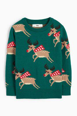 Светр для хлопчика C&A з новорічним мотивом на 3 роки