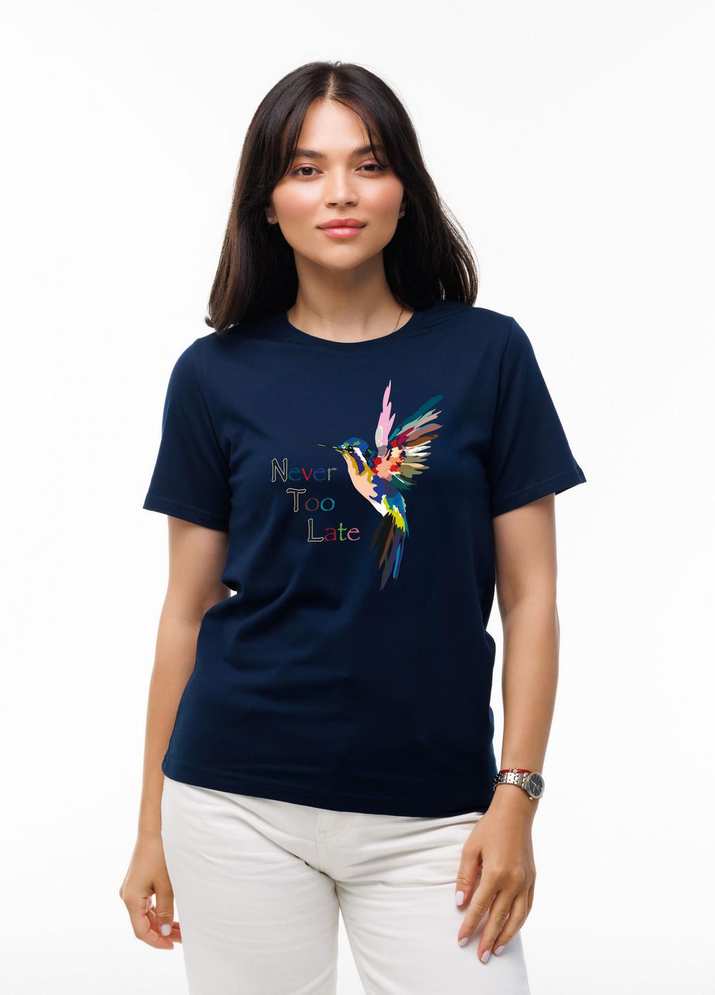 Футболка женская Наталюкс Колибри S Темно-синий (4129089402421)