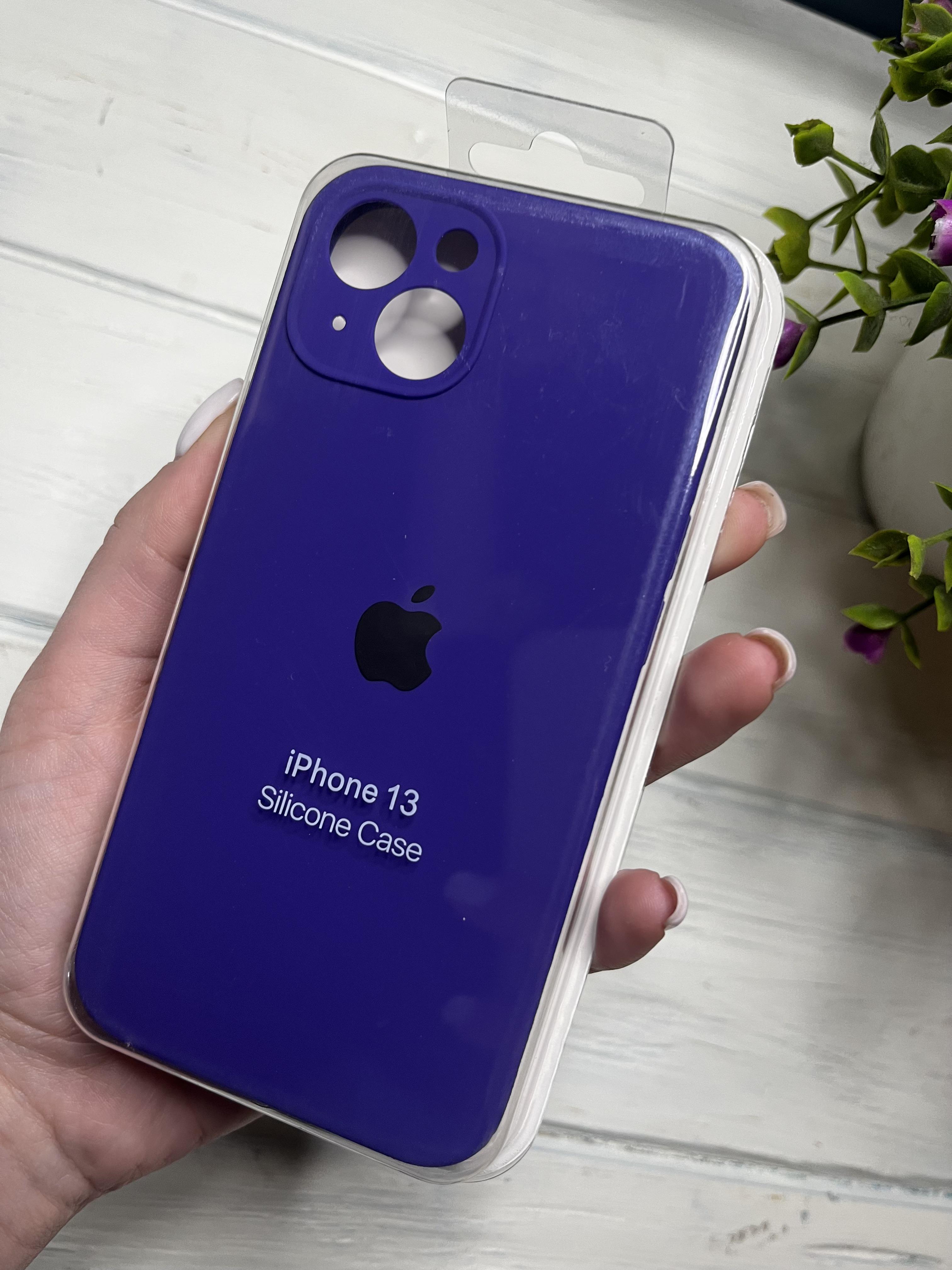 Чехол накладка на iPhone (Айфон) 13 закрытый низ и закрытая камера silicone case full camera Apple